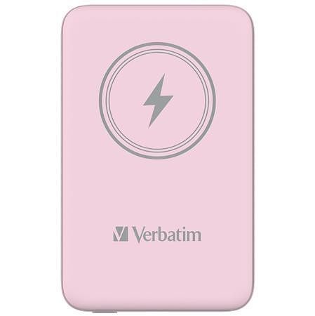 Power banka s magnetickým bezdrátovým nabíjením  "MCP-10", růžová, 10000 mAh, VERBATIM 322