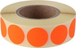 Etikety, červená, kruhové, průměr 20 mm, 1000 etiket/ role