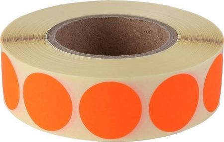 Etikety, červená, kruhové, průměr 20 mm, 1000 etiket/ role