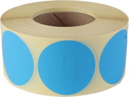 Etikety, modrá, kruhové, průměr 38 mm, 1000 etiket/ role