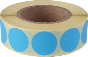 Etikety, modrá, kruhové, průměr 20 mm, 1000 etiket/ role