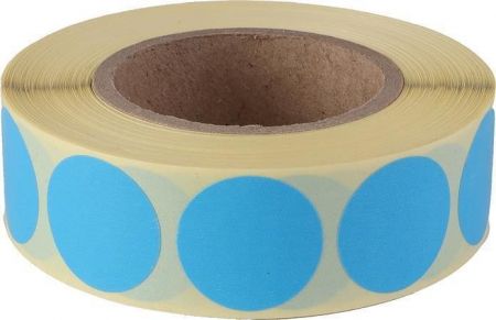 Etikety, modrá, kruhové, průměr 20 mm, 1000 etiket/ role