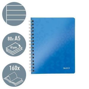 Blok na psaní "Wow", metalická modrá, A5, linkovaný, LEITZ