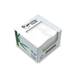 Ubrousky, bílá, bambusové, 2-vrstvé, 1/4 skládání, 25 x 25 cm, 100 ks, CHEEKY PANDA PFCNAP