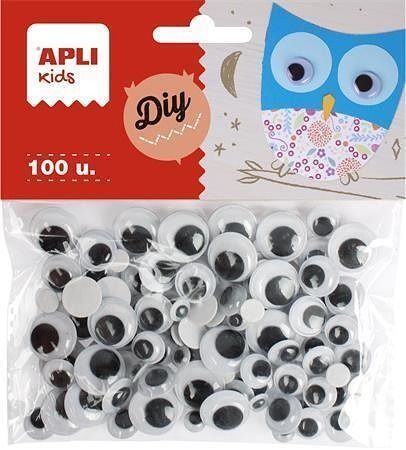 Samolepící oči, kulaté, černo-bílé, APLI "Creative"