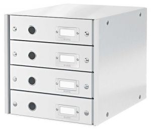 Zásuvkový box "Click&amp;Store", bílá, 4 zásuvky, LEITZ