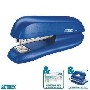 Sešívačka "F6", modrá, malá, 20 listů, RAPID