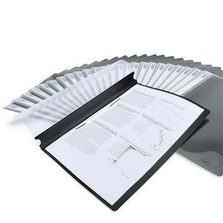 Desky s rychlovazačem "Eco", černá, PP, A4, 25 ks/balení, RAPESCO 1815