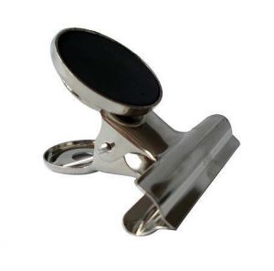 Klip na dokumenty s magnetem, stříbrná, 50 mm, kov, 12 ks/balení, HGA1755