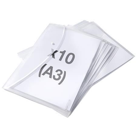 Spisové desky s drukem "Eco", transparentní, A3, PP, 10 ks/balení, RAPESCO 1817