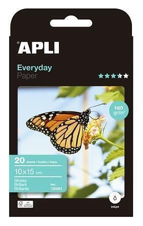 Fotografický papír "Everyday", do inkoustové tiskárny, lesklý, 10x15 cm, 180g, APLI