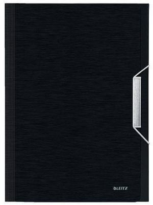 Aktovka s přihrádkami "Style", saténově černá, 6 částí, PP, A4, LEITZ