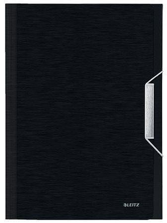 Aktovka s přihrádkami "Style", saténově černá, 6 částí, PP, A4, LEITZ