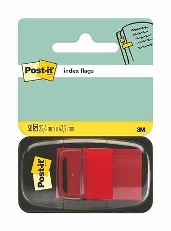 Záložky se zásobníkem, červená, 25x43 mm, 50 listů, 3M POSTIT