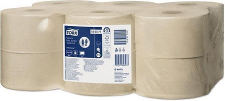 Toaletní papír "Mini Jumbo", přírodní, systém T2, 2 vrstvý, průměr 19 cm, Advanced, TORK 1
