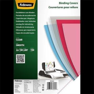 Desky do kroužkové vazby, transparentní, A4, 150 mikronů, PET, FELLOWES 5384501