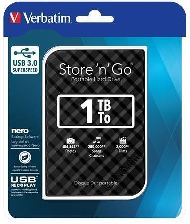 2,5" HDD (hard-drive), 1TB, USB 3.0, VERBATIM "Store 'n' Go, černá