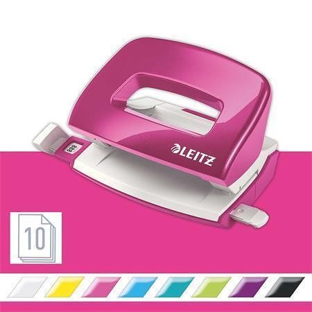 Děrovačka "NeXXt Wow 5060", růžová, 10 listů, kov, mini, LEITZ 