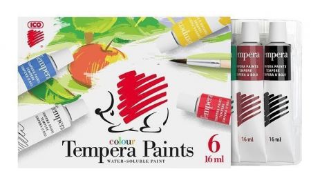 Temperové barvy "Ježek", 6ks, ICO