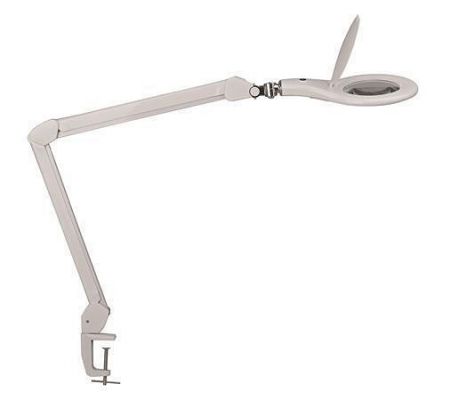 Stolní lampa "Makro", bílá, LED, zvětšovací sklo, držák, MAUL