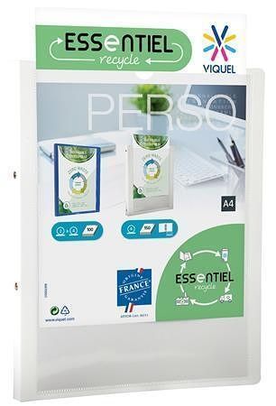 Pořadač dvoukroužkový "Standard", bílá, přední průhledná kapsa, 25 mm, A4, PP/PP, VIQUEL