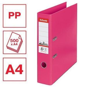 Pákový pořadač "Standard", ochranné spodní kování, fuchsia, 75 mm, A4, PP, ESSELTE