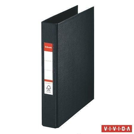 Kroužkový pořadač "Standard", Vivida černá, 2 kroužky, 42 mm, A5, PP, ESSELTE