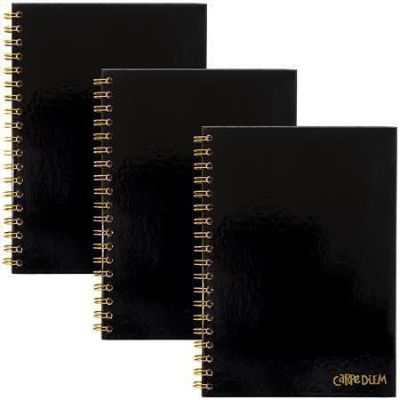 Spirálový sešit "Carpe Diem", černá, B5, linkovaný, 80 listů, FSC, PUKKA BAD 9375-CD