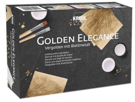 Sada GOLDEN ELEGANCE KREUL zlacení s metalickými plátky, KREUL