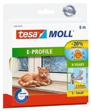Gumové těsnění "tesamoll® E profil 5463", bílá, 9 mm x 6 m, TESA