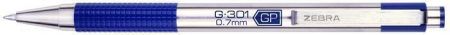 Gelové pero "G-301", modrá, 0,38 mm, stiskací mechanismus, ZEBRA