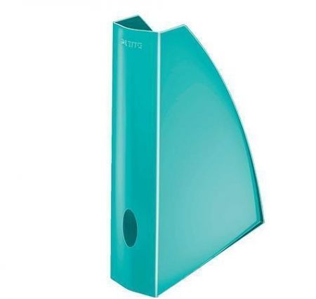 Stojan na časopisy "Wow", metalická ledově modrá, 60 mm, plast, LEITZ