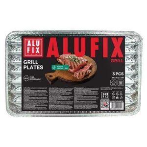 Grilovací tác, 34,5 x 22,5 cm, obdélníkový, 3 ks, ALUFIX GRILL3UNINEW