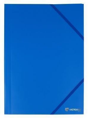 Desky s gumičkou, modré, PP, 15 mm, A4, VICTORIA