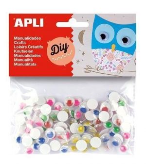 Samolepící oči, kulaté, mix barev, APLI "Creative"