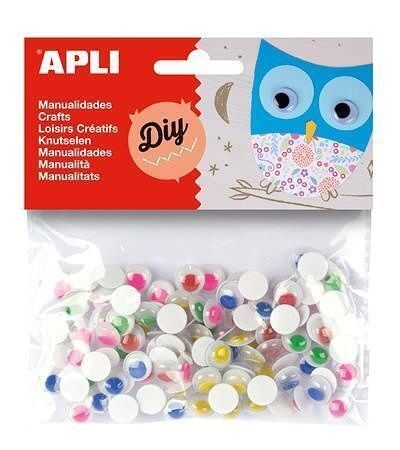 Samolepící oči, kulaté, mix barev, APLI "Creative"