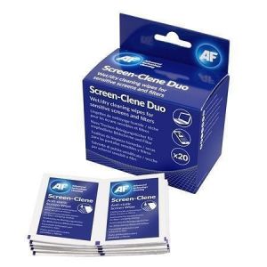 Čistící ubrousky na obrazovky, 20ks vlhké/suché, AF "Screen-Clene Duo"