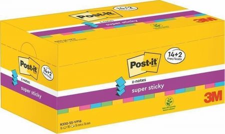 Samolepicí bločky "Super Sticky", "Z", 76x76 mm, 16x90 listů, 3M POSTIT 