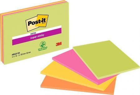Samolepicí bloček, mix barev, 149x200 mm, 4x45 listů, 3M POSTIT