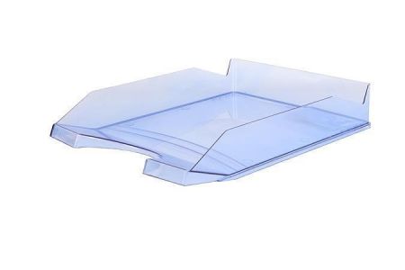 Odkladač, transparentní, modrý, plastový, VICTORIA