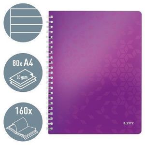 Blok na psaní "Wow", purpurová, A4, linkovaný, LEITZ