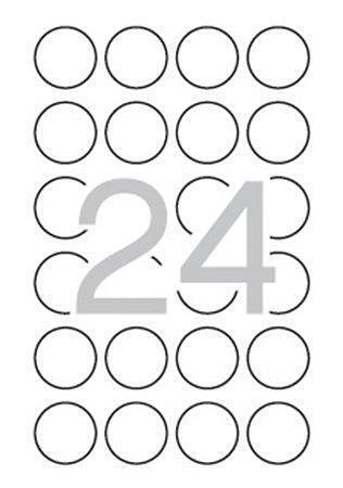 Etiketa bezpečnostní, kruhová, průměr 40mm, APLI, 240 ks/bal., APLI