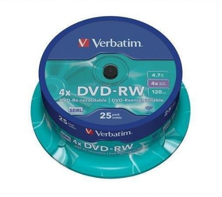 DVD-RW, 4,7GB, 4x, Verbatim, 25-cake