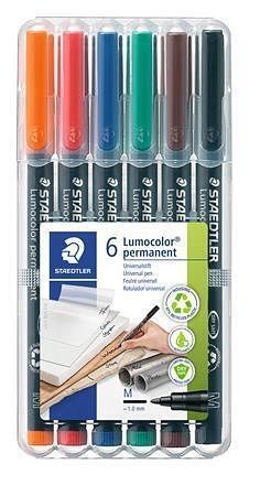 Permanentní popisovač "Lumocolor 317 M", 6 barev, 1mm, OHP, STAEDTLER