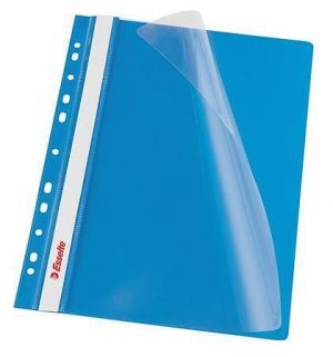 Desky s rychlovazačem a multiperforací, do pořadače, modrá, A4, PP, ESSELTE
