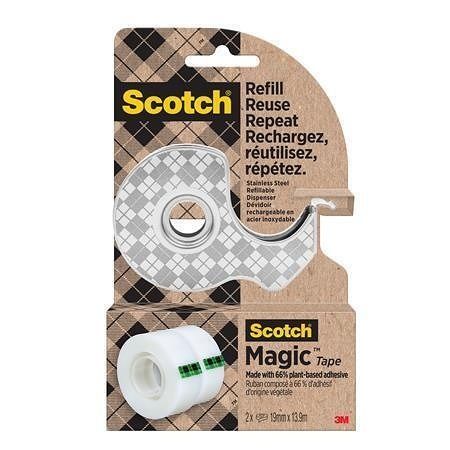 Lepicí páska "Magic", s kovovým odvíječem, 19 mm x 13,9 m, 2 ks, 3M SCOTCH 7100334048