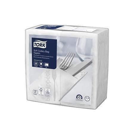 Papírové ubrousky na příbory "Bon Appétit", bílá, 1/8 skládání, 3-vrstvé, 100 ks/balení, T