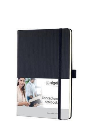 Záznamní kniha "Conceptum", černá, tvrdé desky, A5, linkovaná, 194 listů, SIGEL