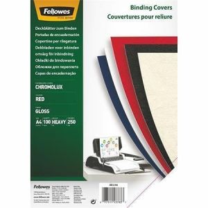 Zadní kryt "Chromo", pro kroužkovou vazbu, lesklý červený, A4, 250 g, FELLOWES