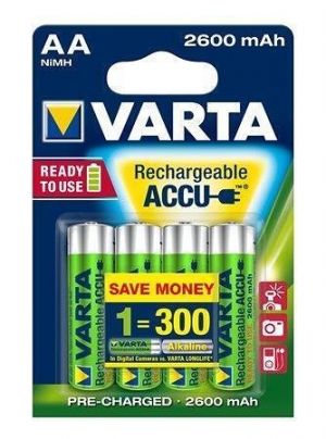 Nabíjecí baterie, AA (tužková), 4x2500 mAh, přednabité, VARTA "Professional Accu"